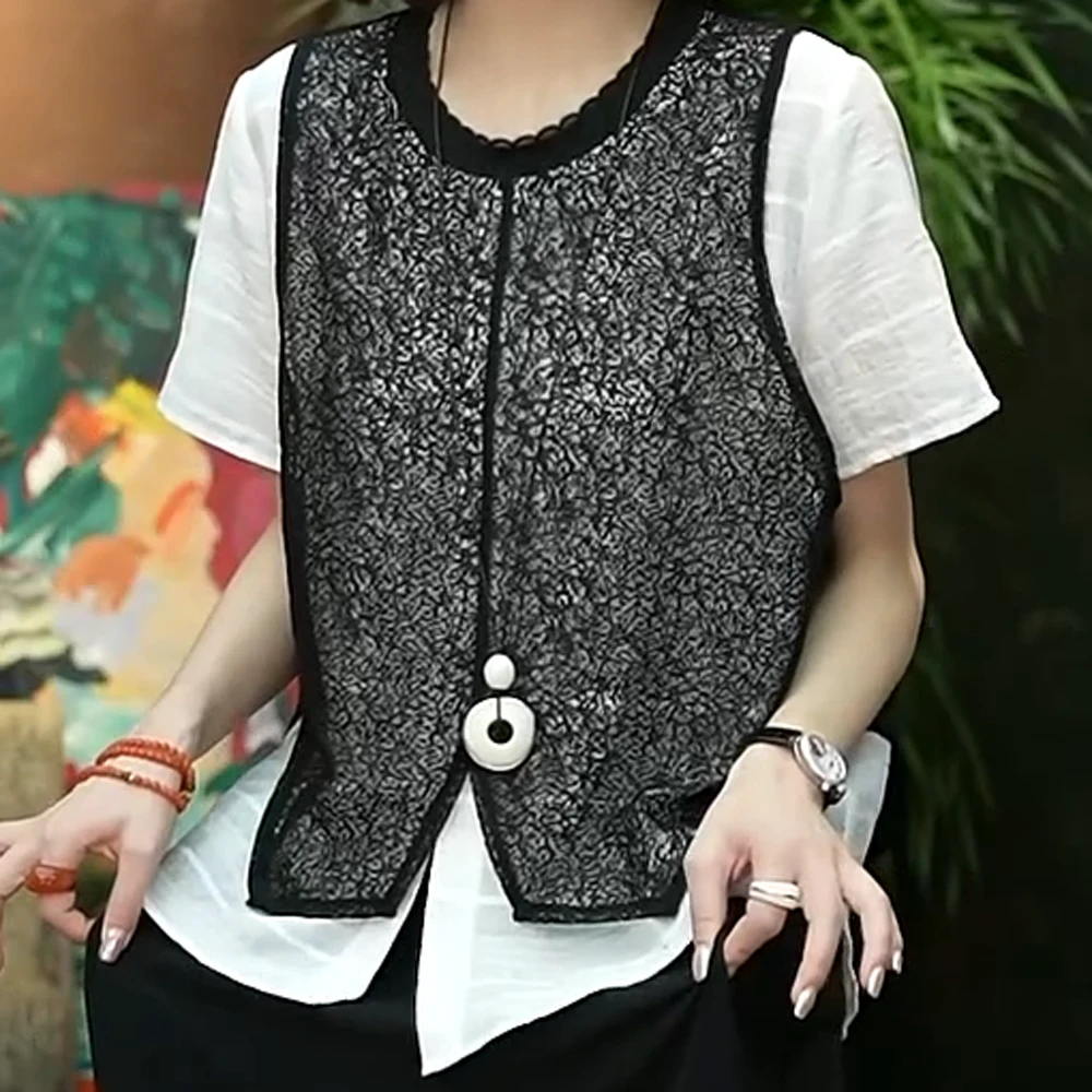 2025夏新款洋气时尚轻奢拼接设计百搭休闲显瘦T恤C5764