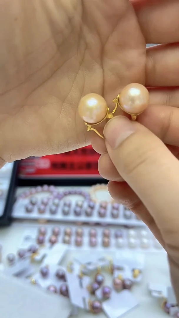 未镶嵌耳饰淡水珍珠中国红色系 茶壶