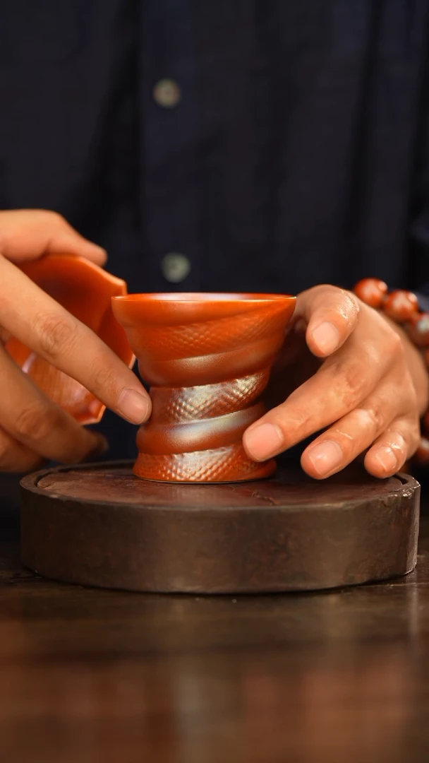 杯11柴房陶瓷柴烧茶托茶杯