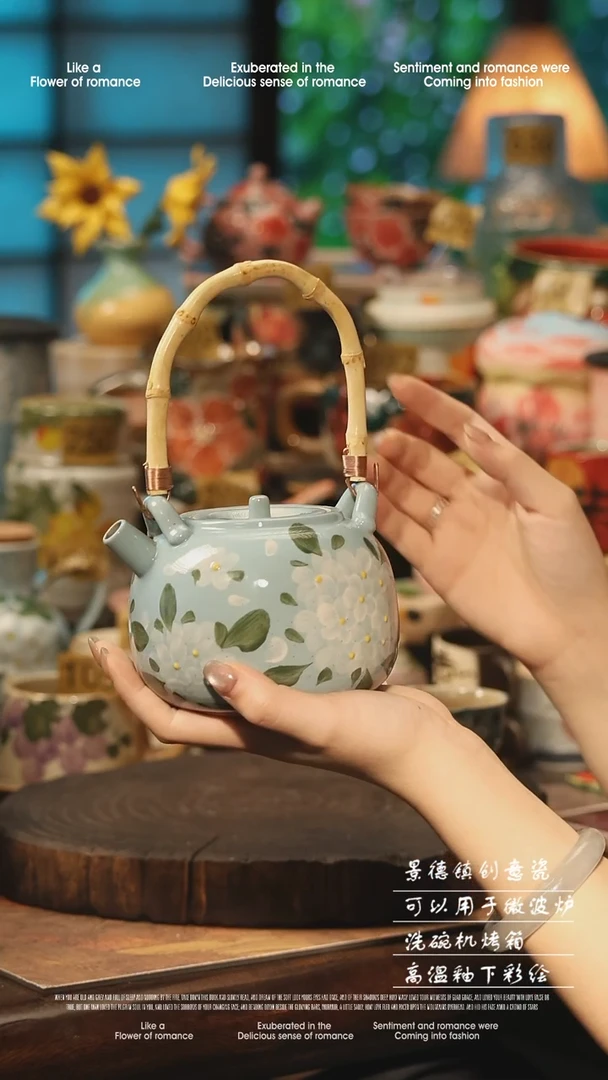 陶瓷景德镇高温釉下彩手工手绘款式