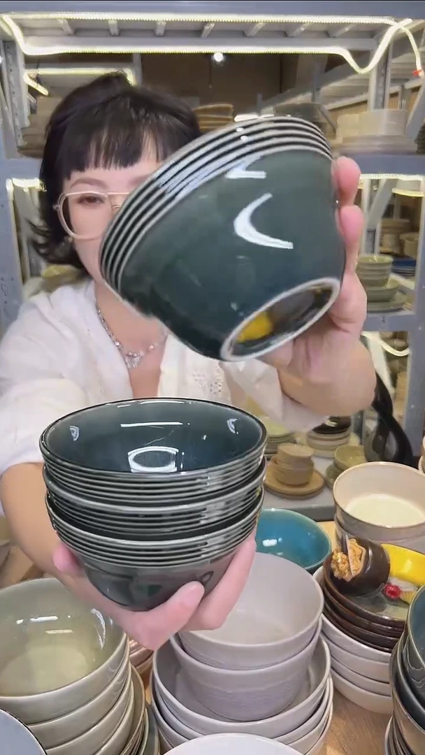 瓷67外贸尾货高温釉下彩陶瓷餐具默认微瑕
