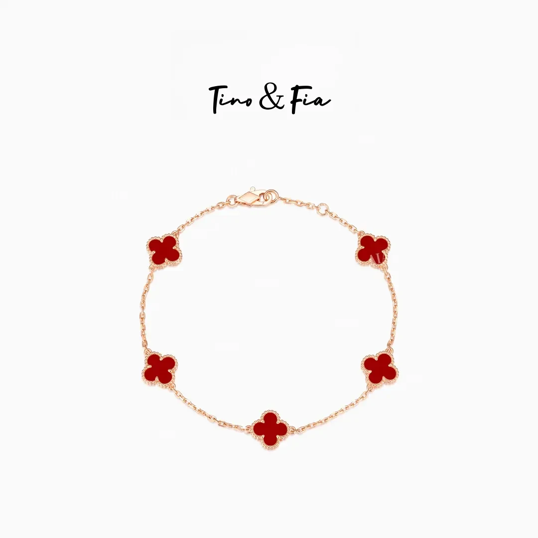 925银手链 Tino&Fia s925银简约清新经典四叶轻奢手链七夕情人节