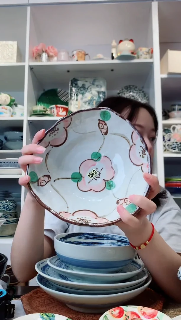 陶瓷【新品】bloom手绘山茶花多用钵19.5cm