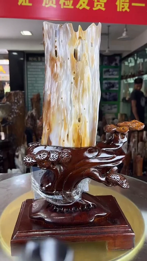 未镶嵌珠宝奇石硅化玉缅甸天然树化玉摆件