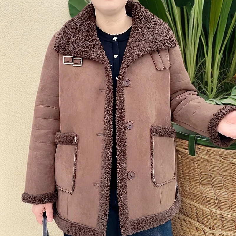 冯小姐时尚大码女装（休闲百搭显瘦气质减龄加绒加厚保暖外套63#）