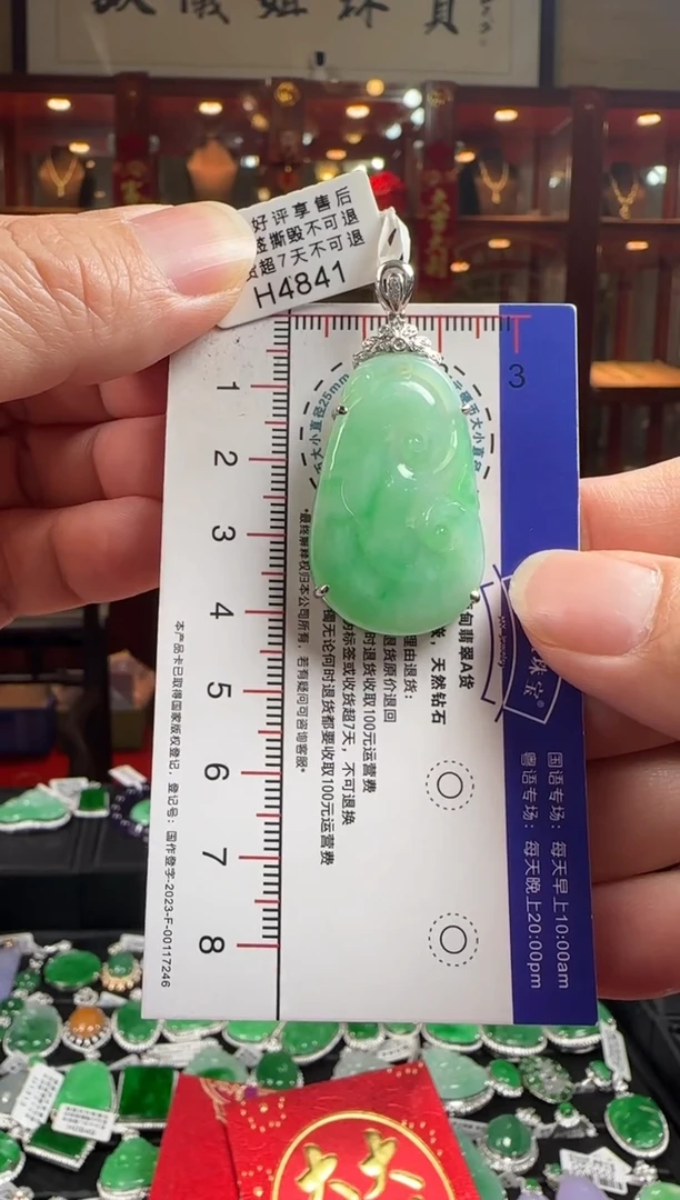 【闪购商品】翡翠颈饰18K金镶嵌H4841如意