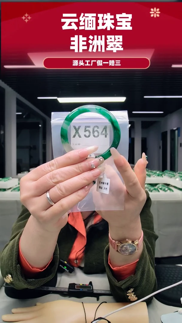 未镶嵌手镯石英质玉（非洲翠）58圈口X564