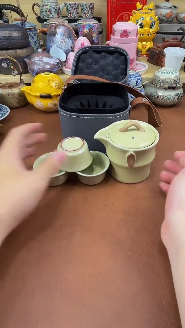 陶瓷茶具摆件旅行套组