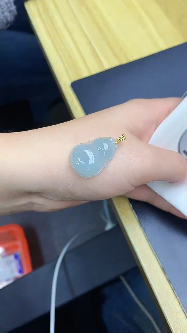 颈饰银S925镀金镶嵌翡翠 天然缅甸A货百元以上9元证书费自理