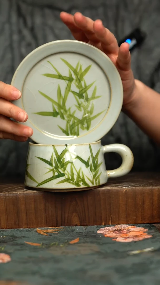 杯釉下彩手工手绘同款陶器