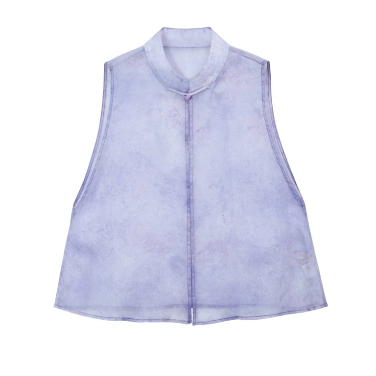 布小匠直播间专供四季通用欧根纱桑蚕丝圆领时尚百搭复古女马夹