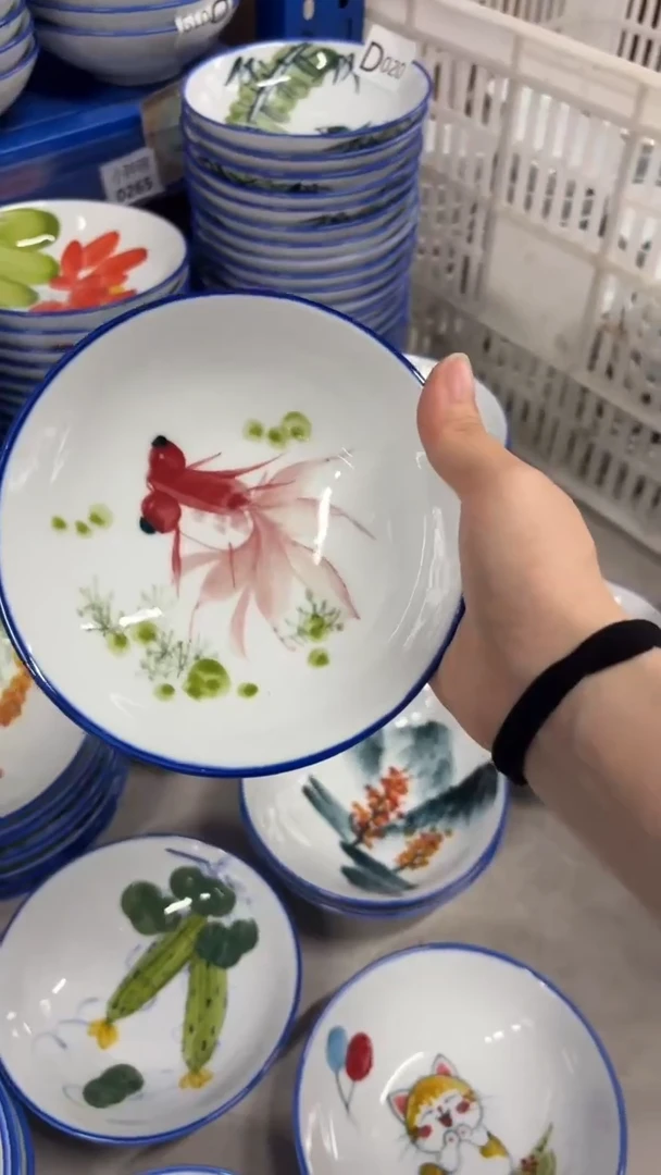 瓷片景德镇高温陶瓷食品级手绘釉中彩-小胖碗