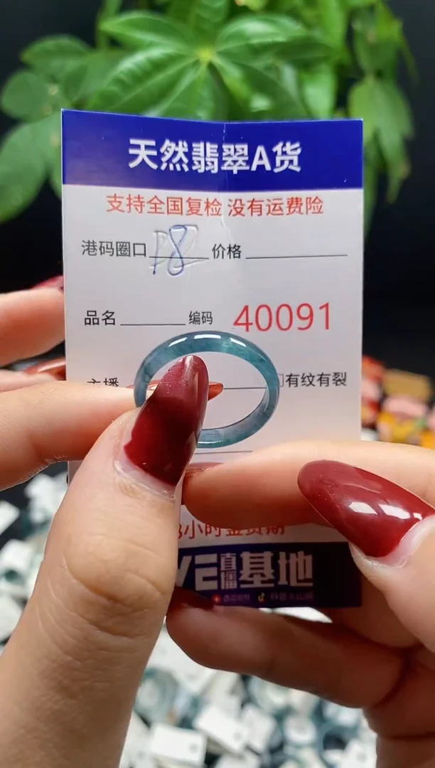 翡翠戒指未镶嵌 天然翡翠戒圈0091