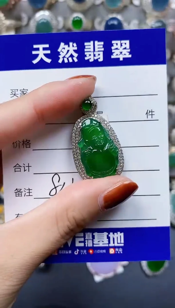 翡翠银S925镶嵌颈饰846