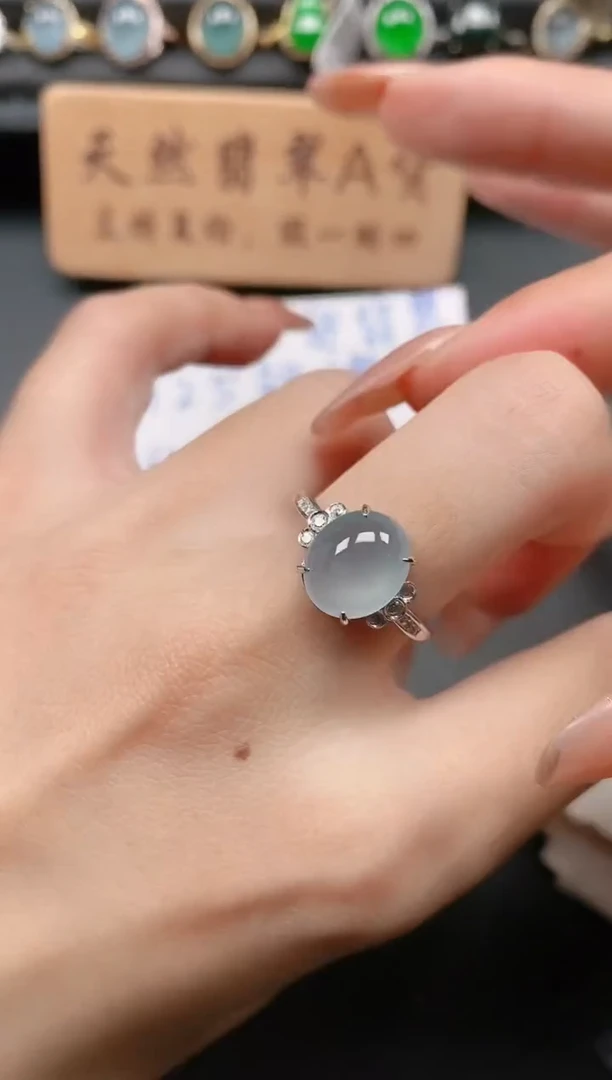 银S925镶嵌戒指翡翠1111