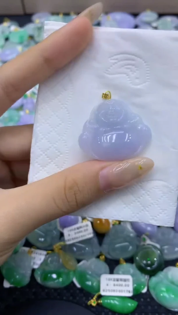 颈饰18K金镶嵌翡翠天然缅甸翡翠A货