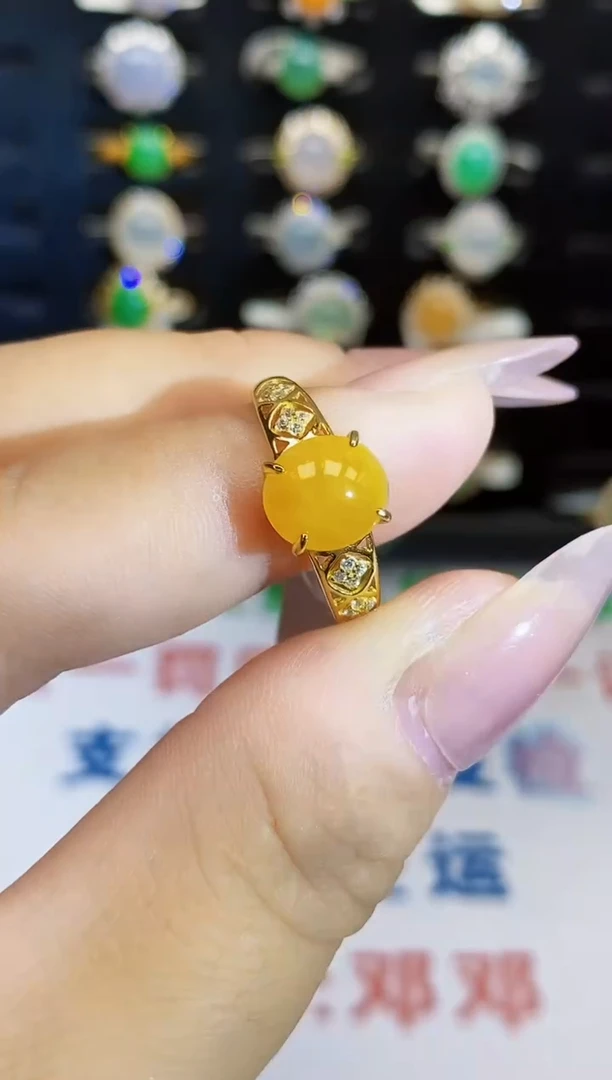 银S925镶嵌戒指翡翠0009