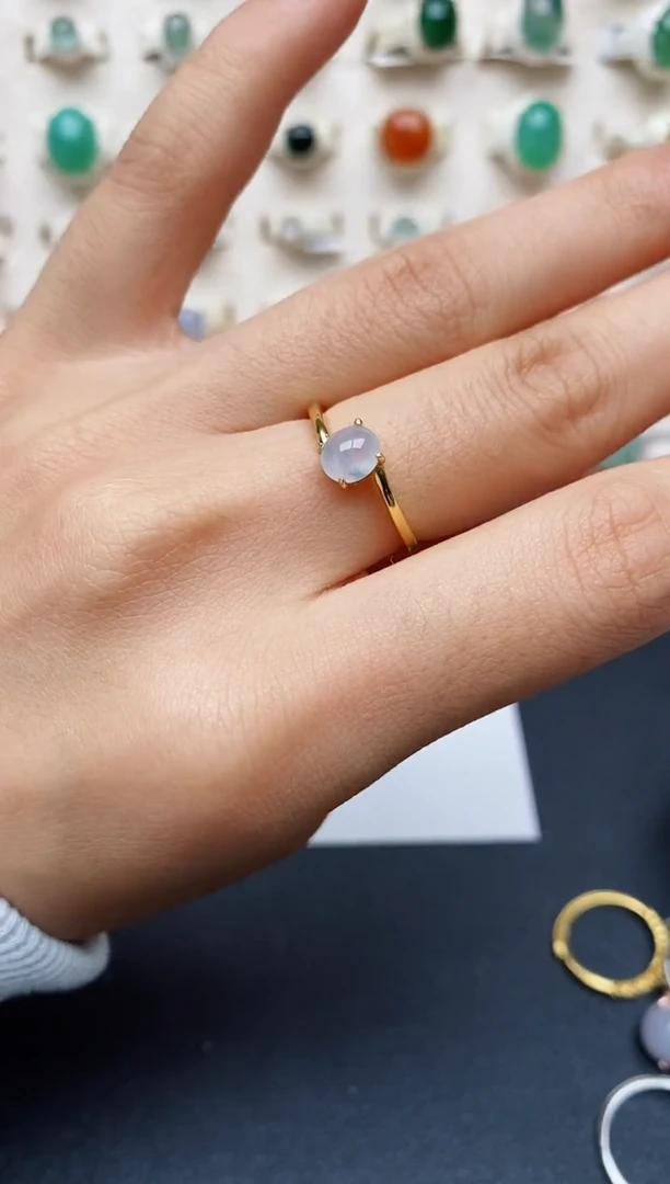 【闪购商品】翡翠戒指银S925镶嵌缅甸翡翠