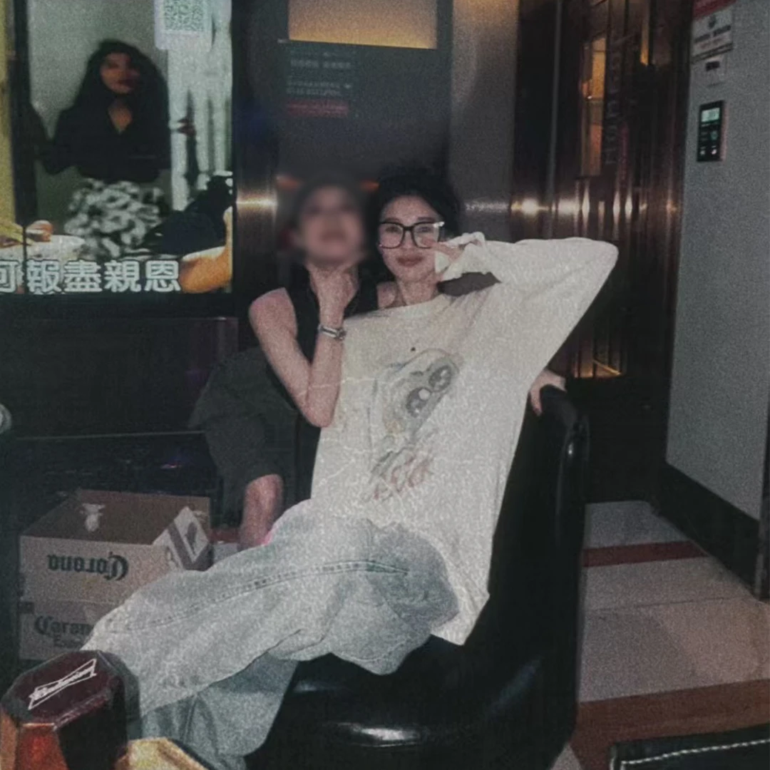 【米米私服】夏季新款宽松T恤休闲套头卡通慵懒感印花T恤 2502-208