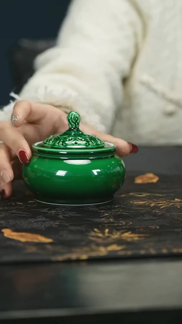 【闪购商品】瓷唐里郎窑绿香炉