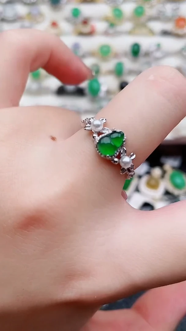 银S925镶嵌戒指翡翠20