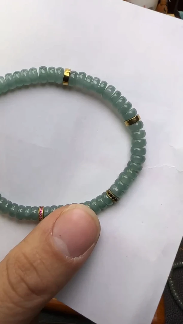 【闪购商品】翡翠手串未镶嵌翡翠单圈药片6mm