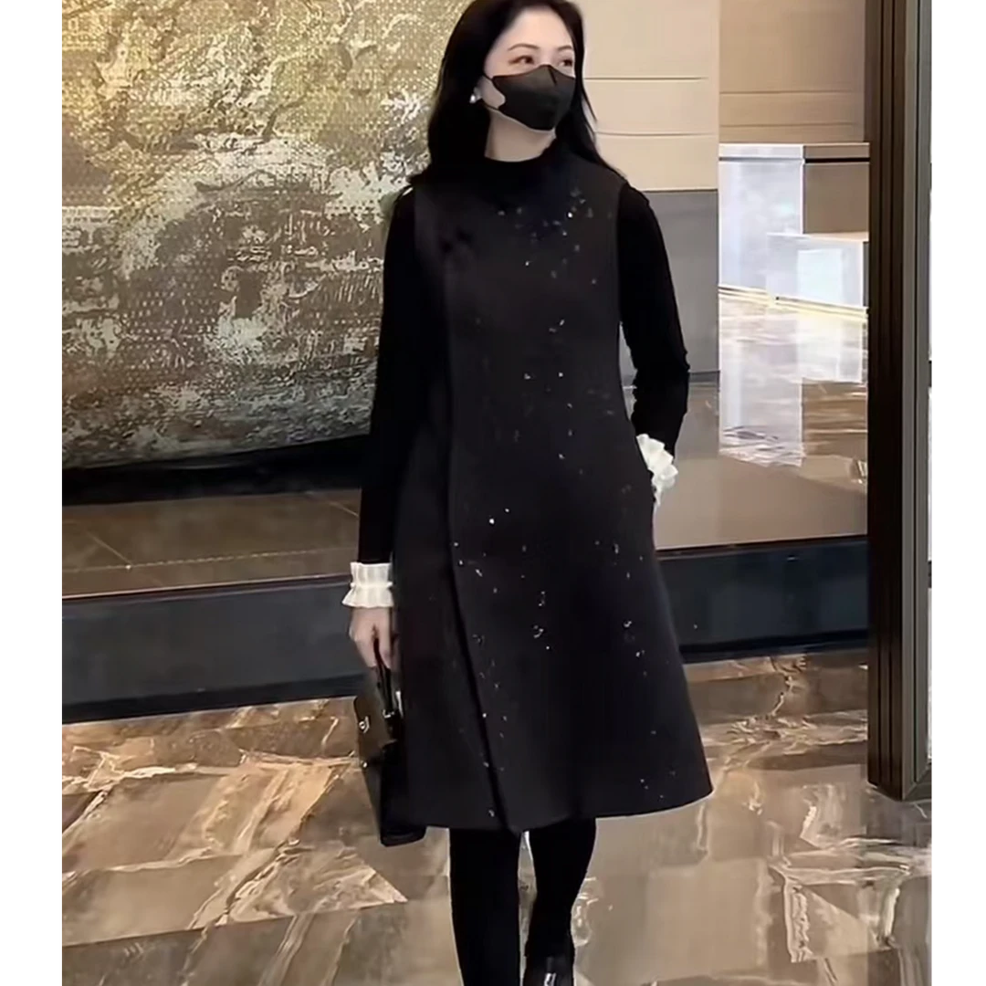 冬季时尚显瘦连衣裙国风背心