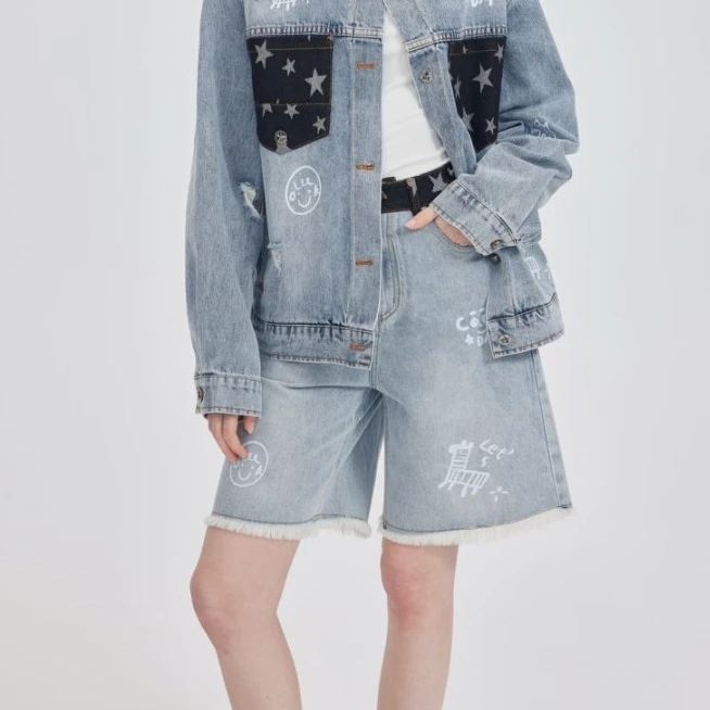 【OooF!Yang】新品25春夏星星牛仔短裤