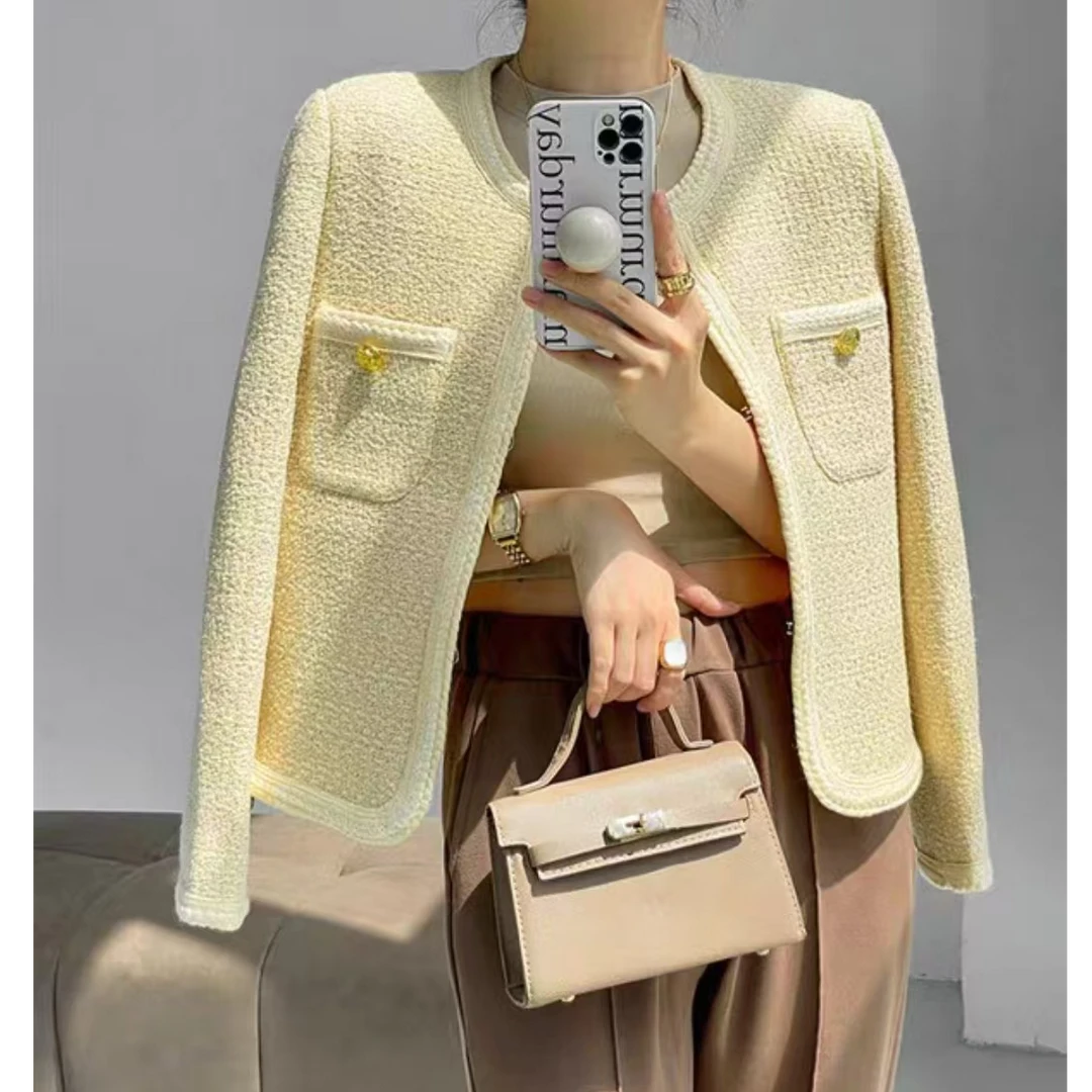 高级感轻奢名媛小香风春季气质显瘦减龄法式粗花呢百搭短外套