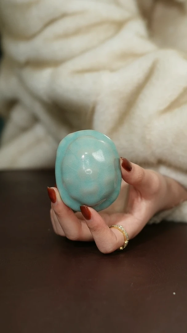 摆件瓷原矿原釉汝宋汝瓷  乌龟壳