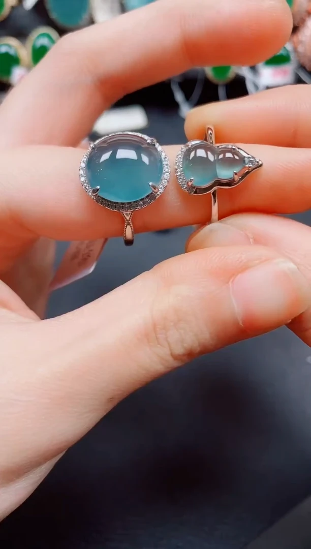 银S925镶嵌戒指翡翠翡翠