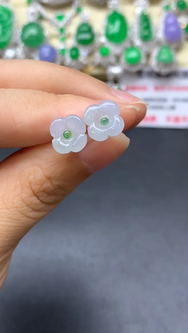 18K金镶嵌翡翠耳饰114-中国好珍宝