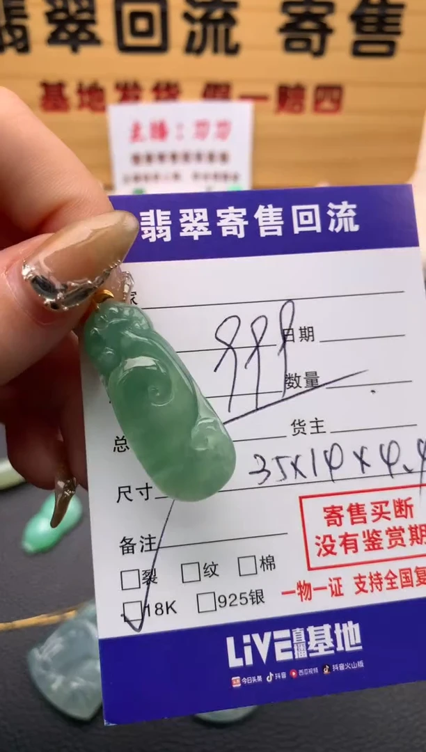 【闪购商品】翡翠颈饰18K金镶嵌21009761