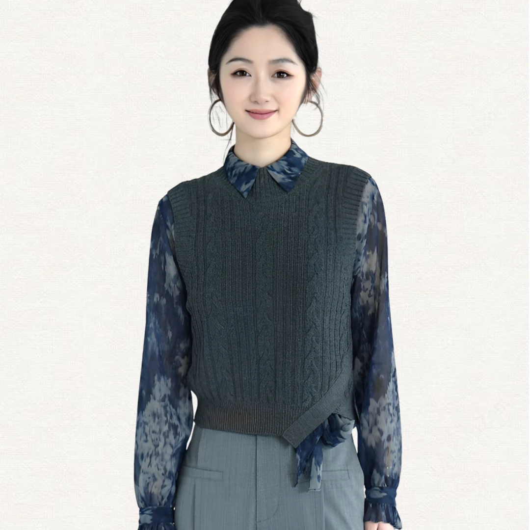 AMASS/阿玛施 多色无袖编织冬季内搭马甲针织背心5399380