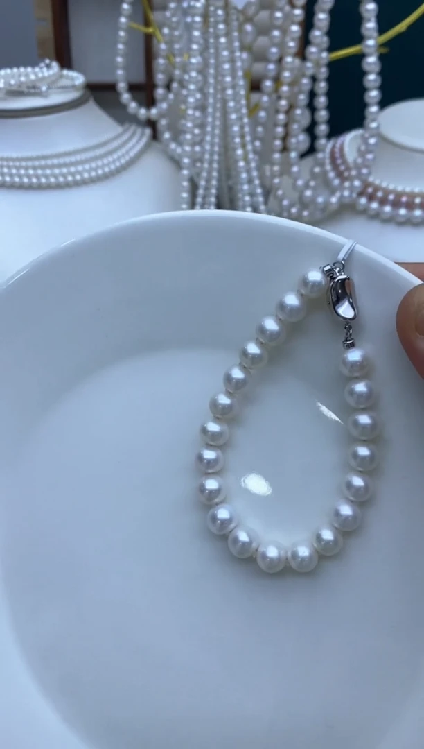 【闪购商品】淡水珍珠手链银S925镶嵌8