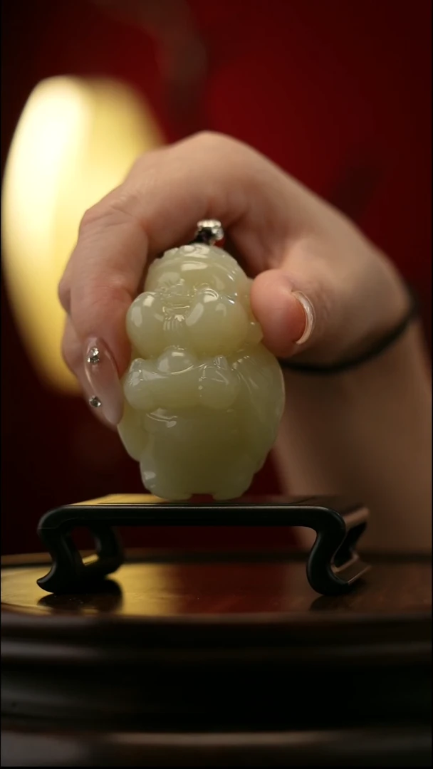 玉【财神】天然玉石手把件