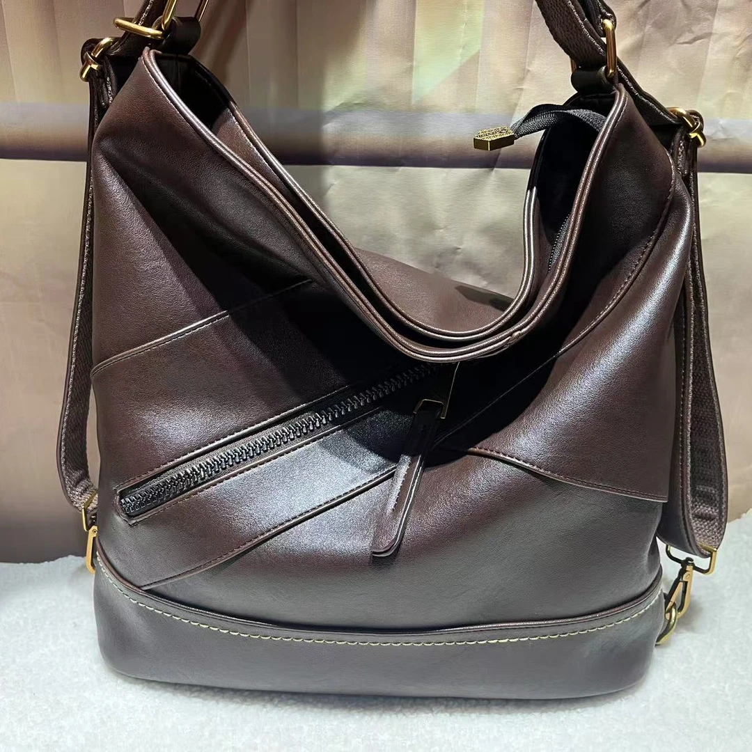 无品牌真皮女士托特包包超级好看