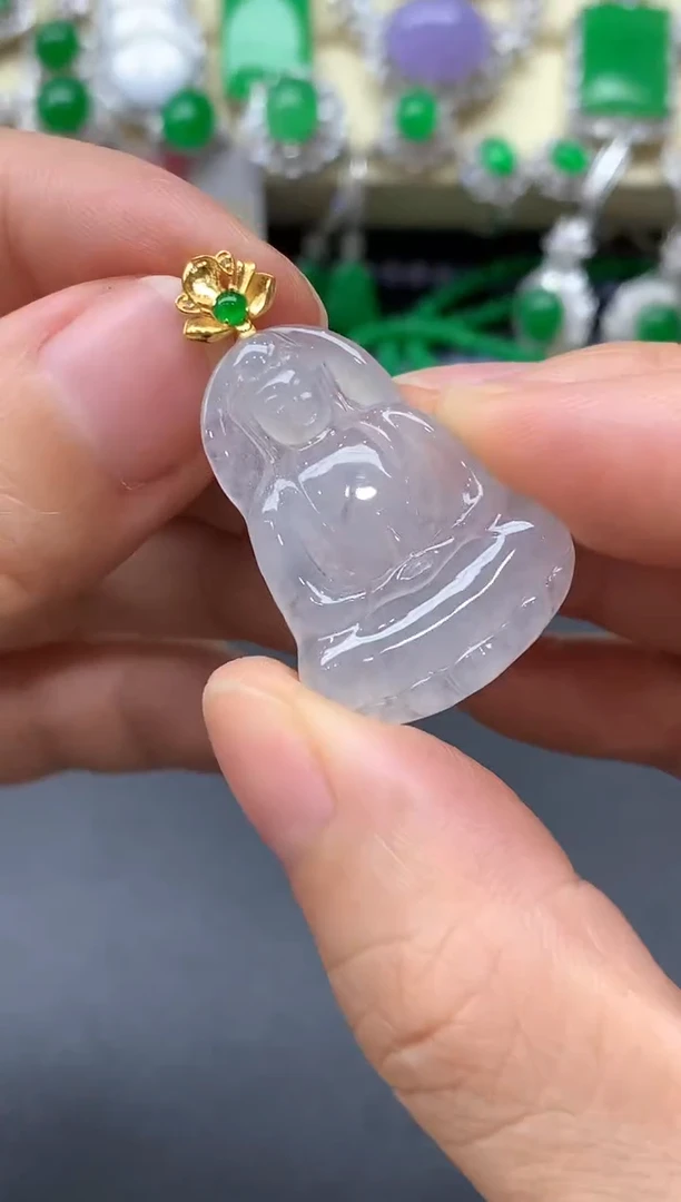 颈饰18K金镶嵌翡翠266-中国好珍宝