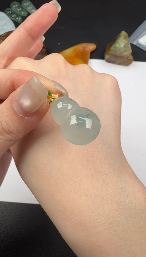 吊坠(不含链)18K金镶嵌翡翠翡翠饰品-105