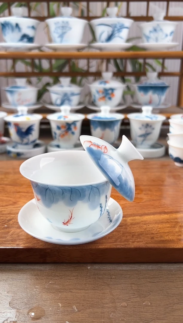 微瑕高冰线条莲130ml三才悬停