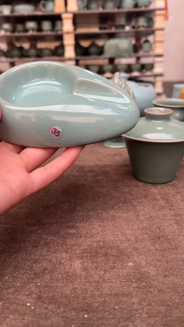 瓷片仿古天青雪茄托35