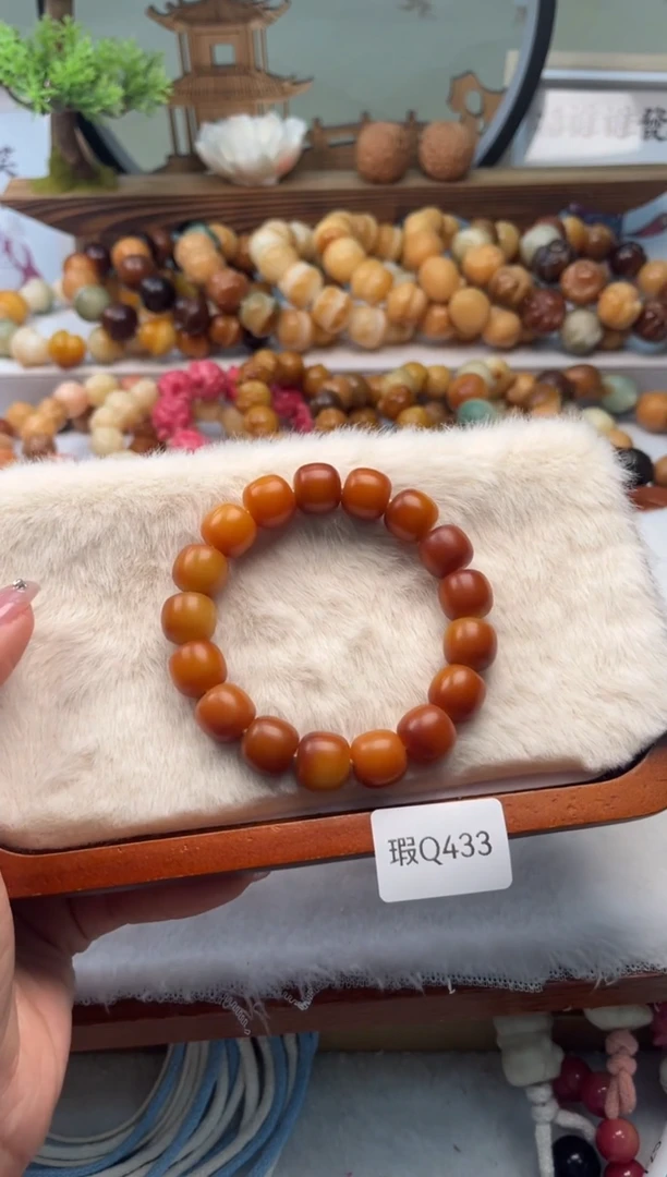 【闪购商品】菩提根/象牙果手串13mm瑕干磨桶珠随机一串不挑Q433