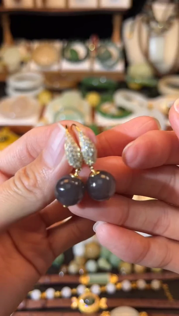 和田玉银S925镶嵌耳饰福利