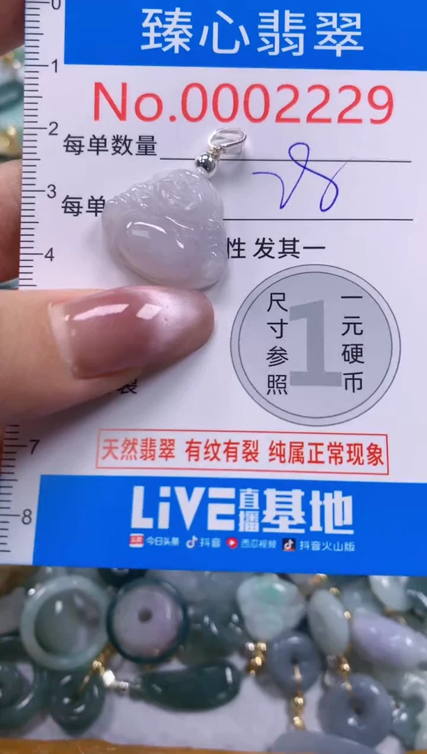 翡翠未镶嵌颈饰含绳0002229