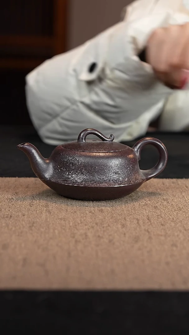 【闪购商品】紫砂茶壶柴烧曲壶