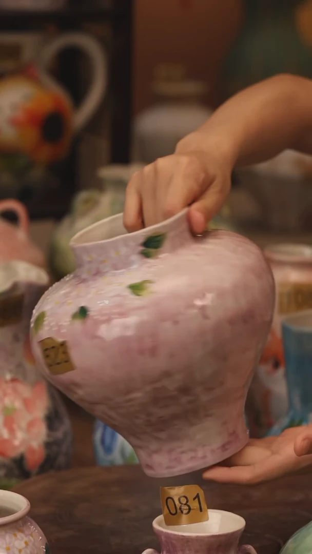 陶瓷523景德镇设计师手作花器摆件侘寂风