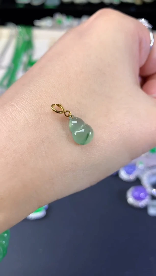 翡翠18K金镶嵌吊坠(不含链)A183|280