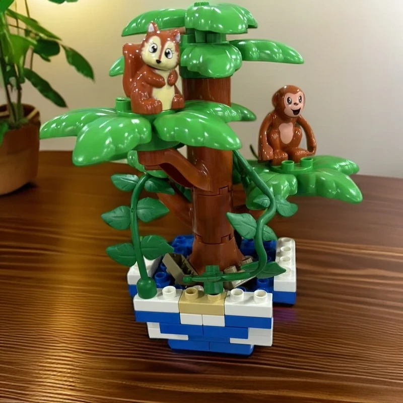 益智拼装DIY积木玩具 盆景花盆积木  6351