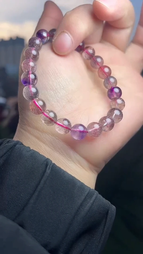 【闪购商品】水晶手链未镶嵌天然超七多样性发一8mm