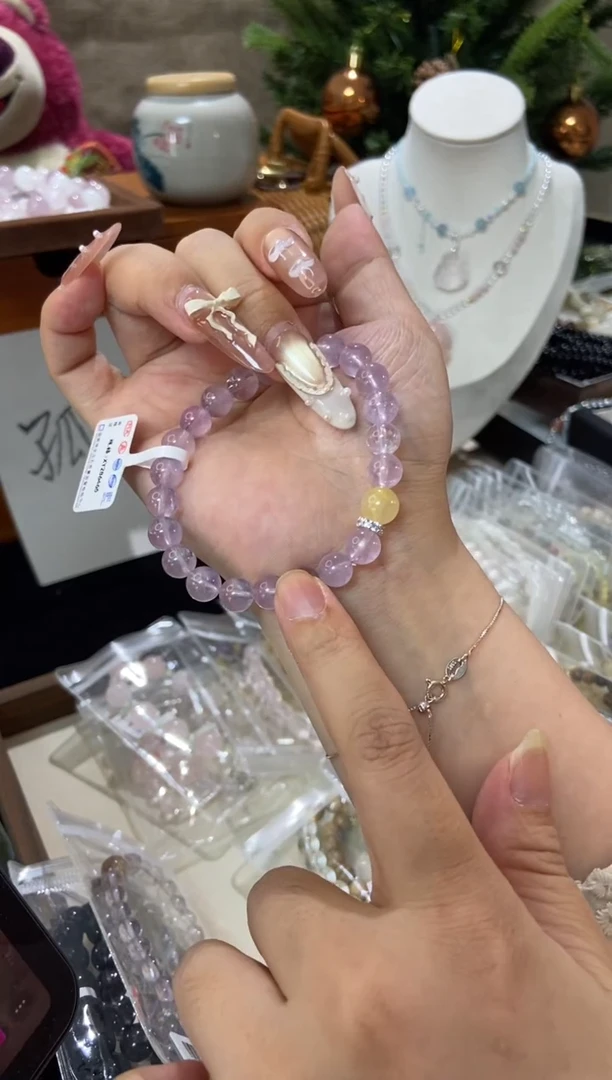 水晶手串未镶嵌孤品捡漏均匀瑕疵介意勿拍